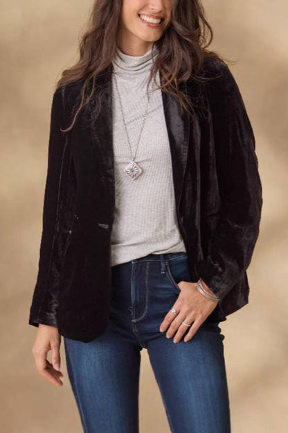 Gold Velvet Casual Women's Short Suit