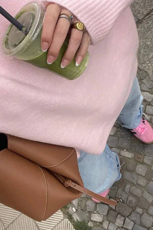 Pink Sweet Round Neck Pullover