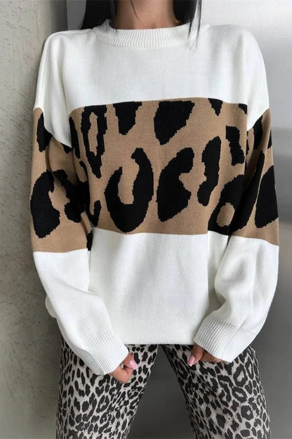 Vintage Leopard Knit Sweater