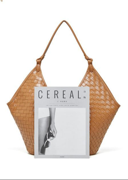 Woven Leather Shoulder Hobo Bag – Soft Cowhide Handbag for Women