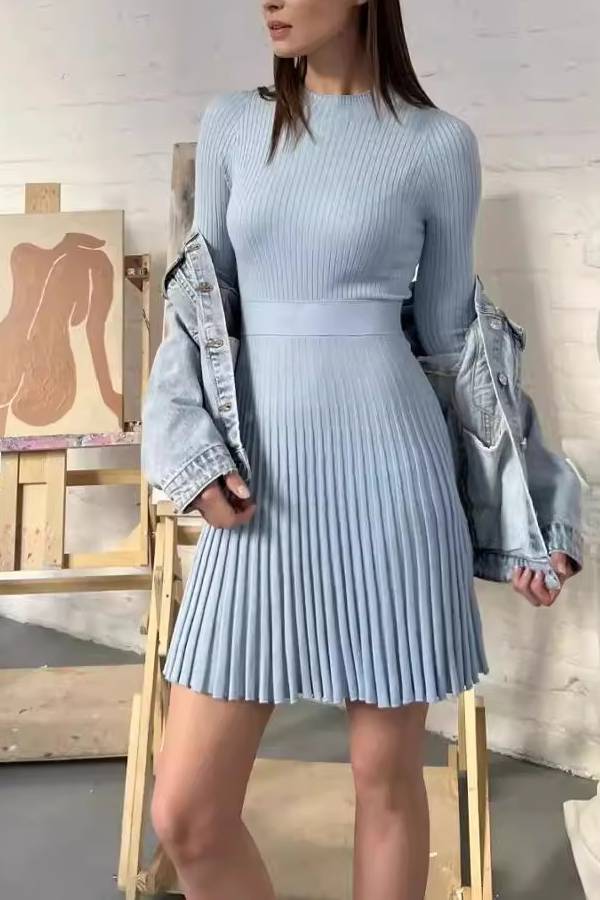 Minivestido de punto plisado