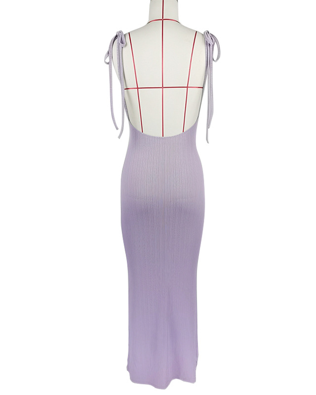 Slim Backless Strappy Long Dress