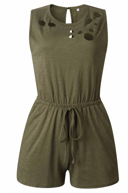 O-neck Djustable Jumpsuit With Pocket