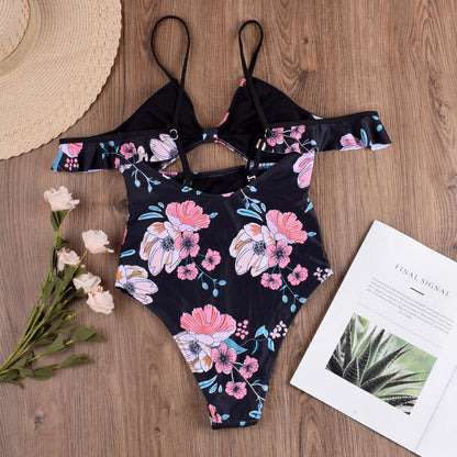 cute One Piece Floral Swimsuit