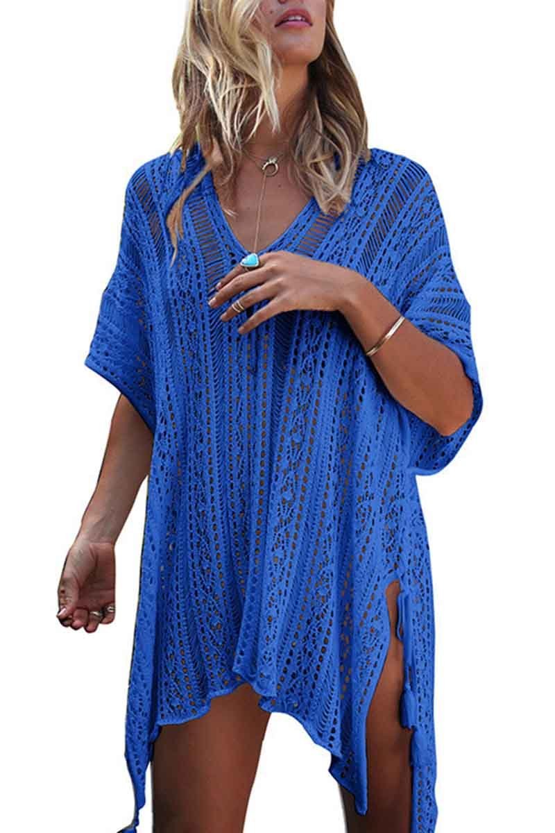 Hollow Knitted Sunscreen Swimwear Cover-up(4 Colors)