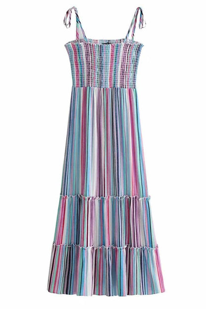Colorful Stripe Print Dress