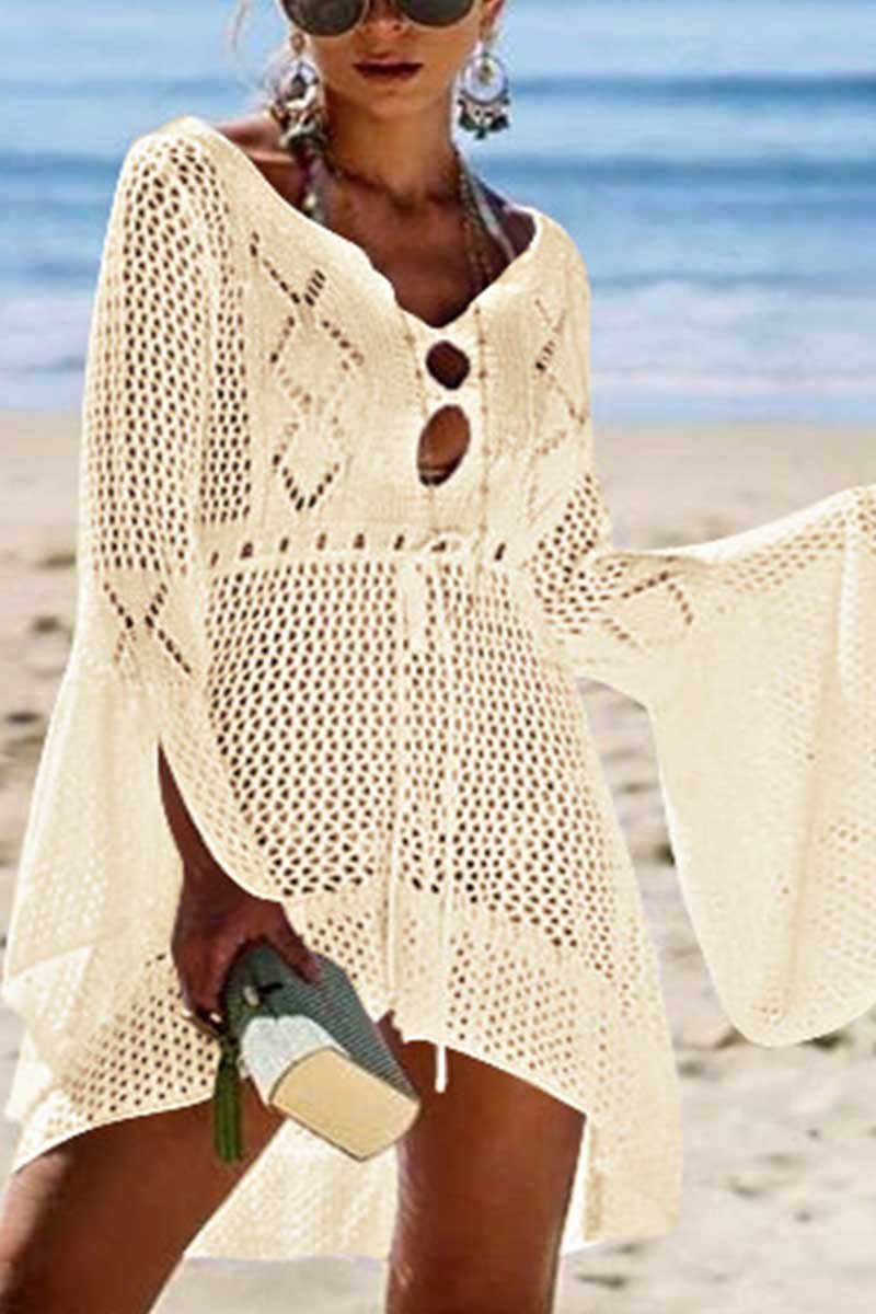 Hollow Knitted Beach Cover-up(4 colors)