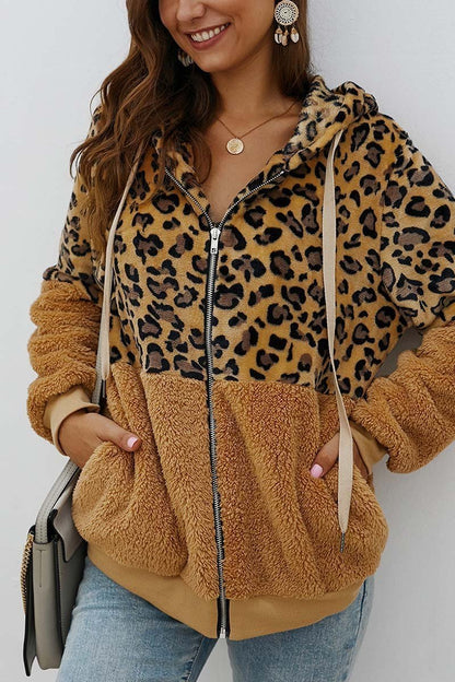 Leopard Stitching Coat(3 Colors)