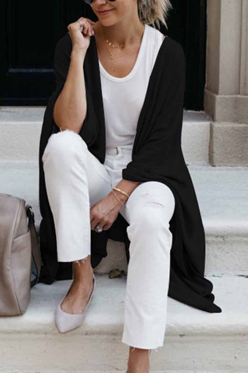 Loose Knitting Casual Irregular Outfit Coat