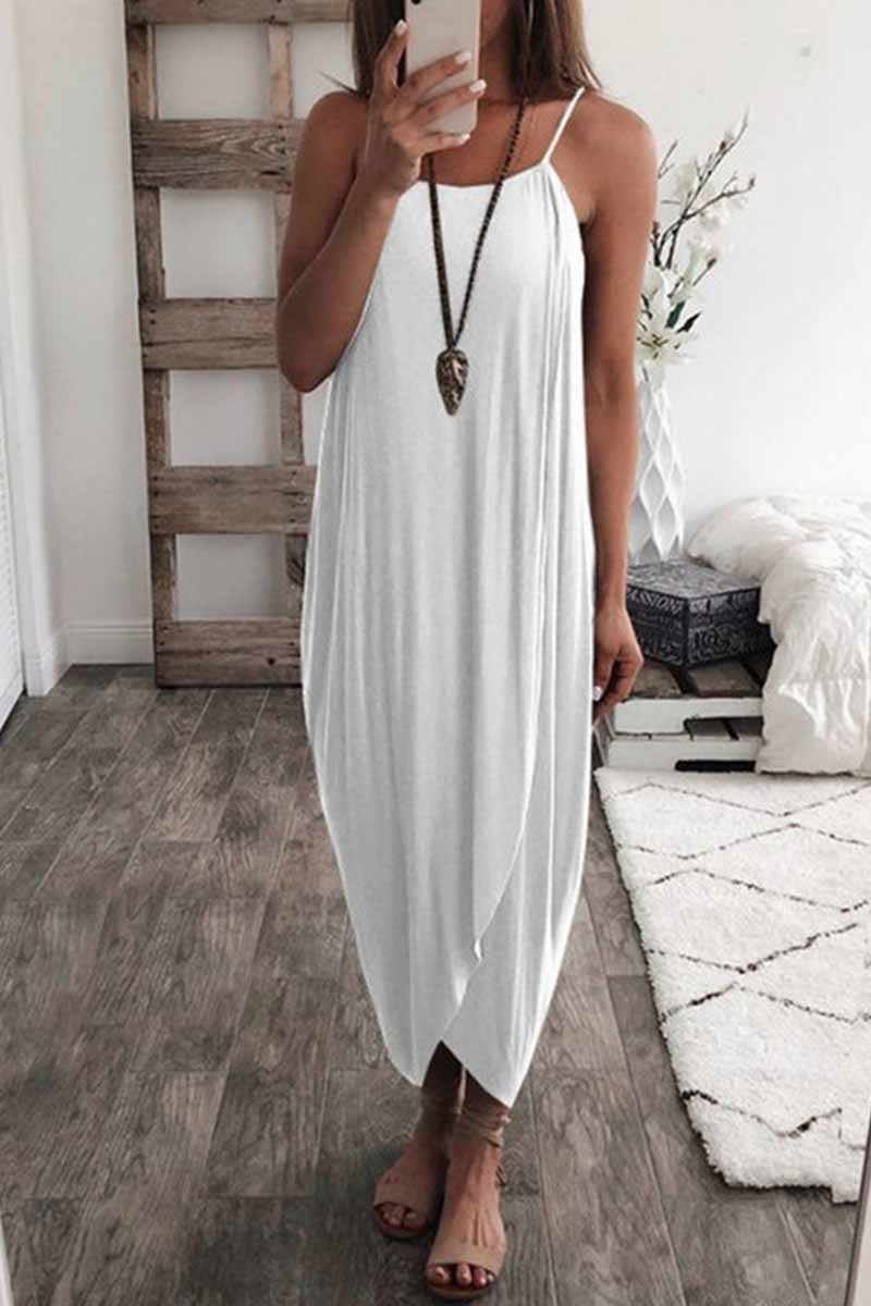 Solid Color Knitted Loose And Irregular Maxi Dress(3 Colors)
