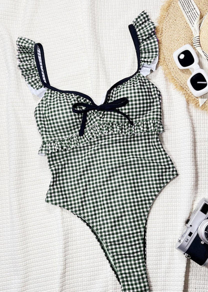 Vichy Charm Ruffle One-Piece Swimsuit
