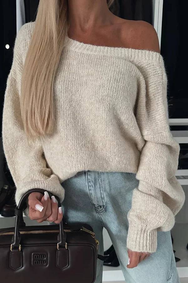 Fashionable Charm Knit Back Leopard Print Bow Tie-up Relaxed Sweater