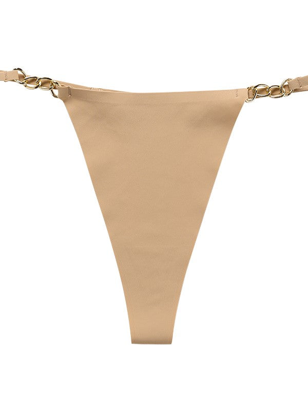 Sexy Non-marking One-Piece Metal Ring Cotton Crotch Breathable Panties