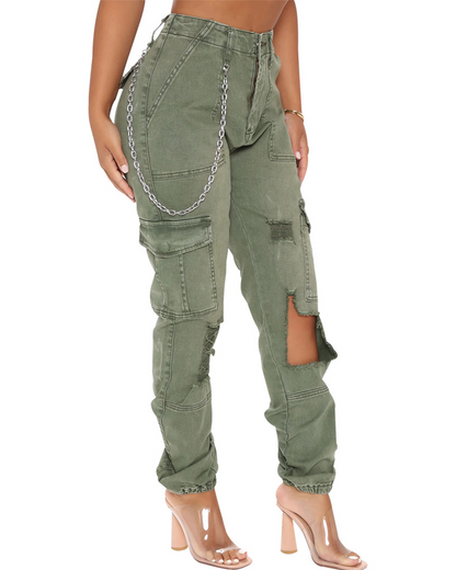 Printed Casual Stretch Overalls