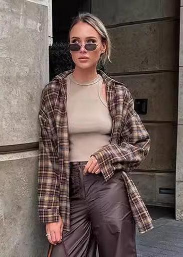 Vintage Retro Plaid Women's Shirt