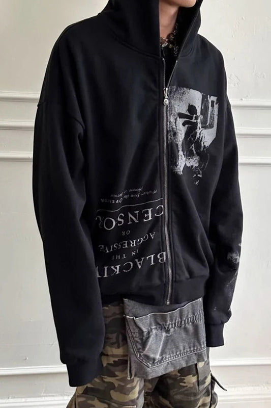 Gothic Punk Zipper Hoodie