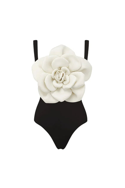 Floral Accent One-Piece Swimsuit Set