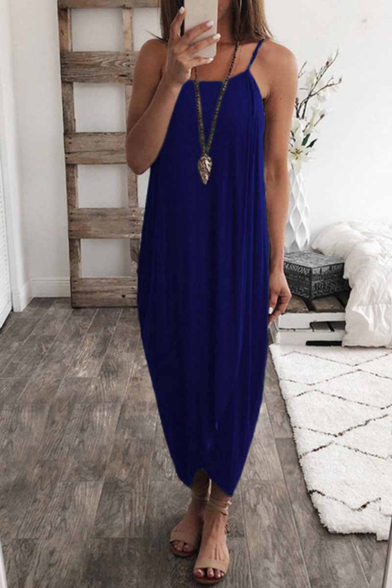 Solid Color Knitted Loose And Irregular Maxi Dress(3 Colors)