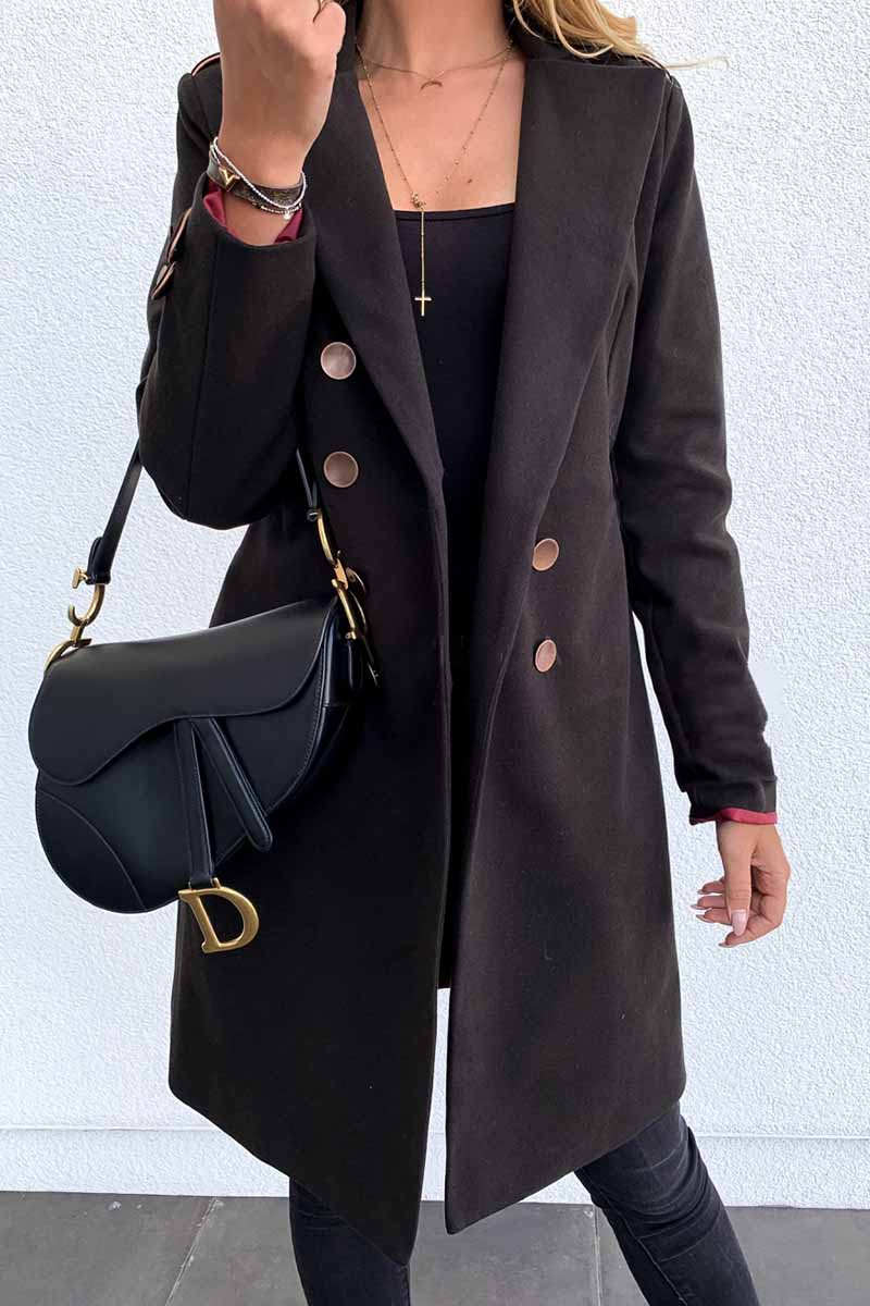 Solid Color Sexy Coat With Buttons(3 Colors)