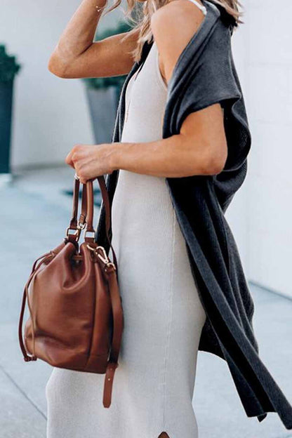 Solid Color Mid-length Vest