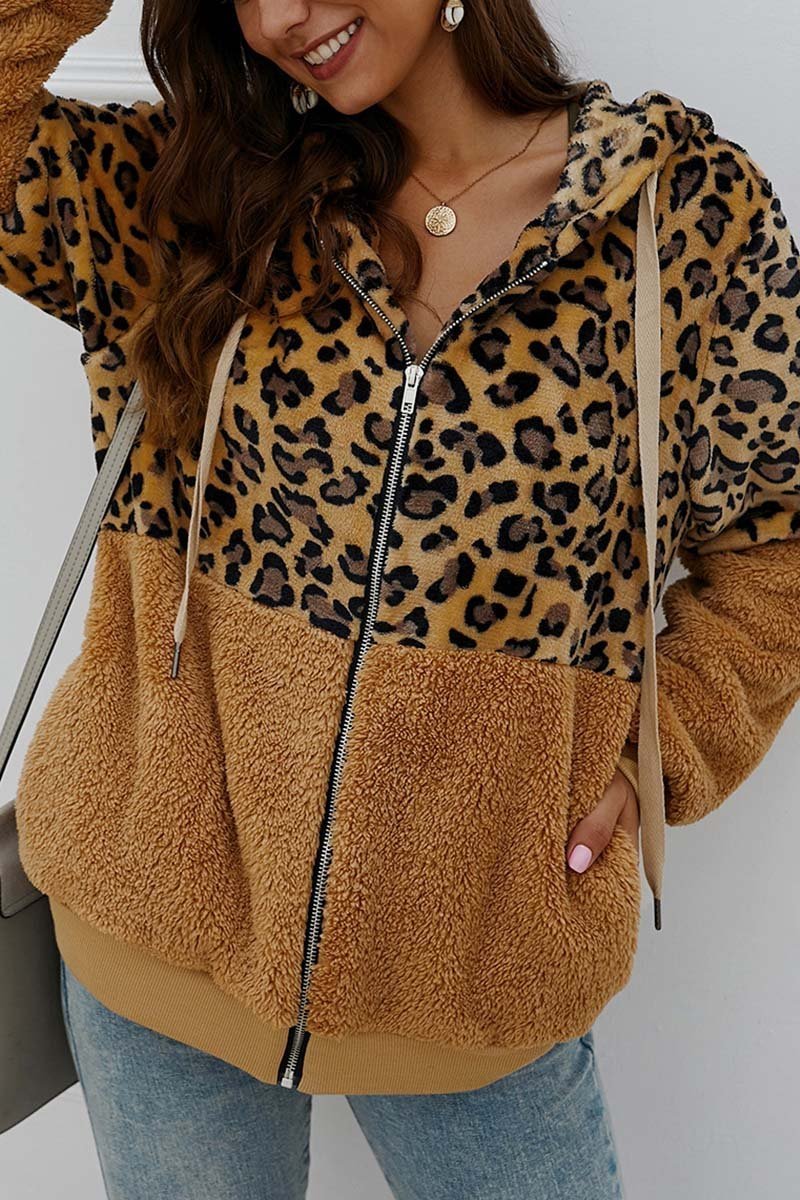 Leopard Stitching Coat(3 Colors)