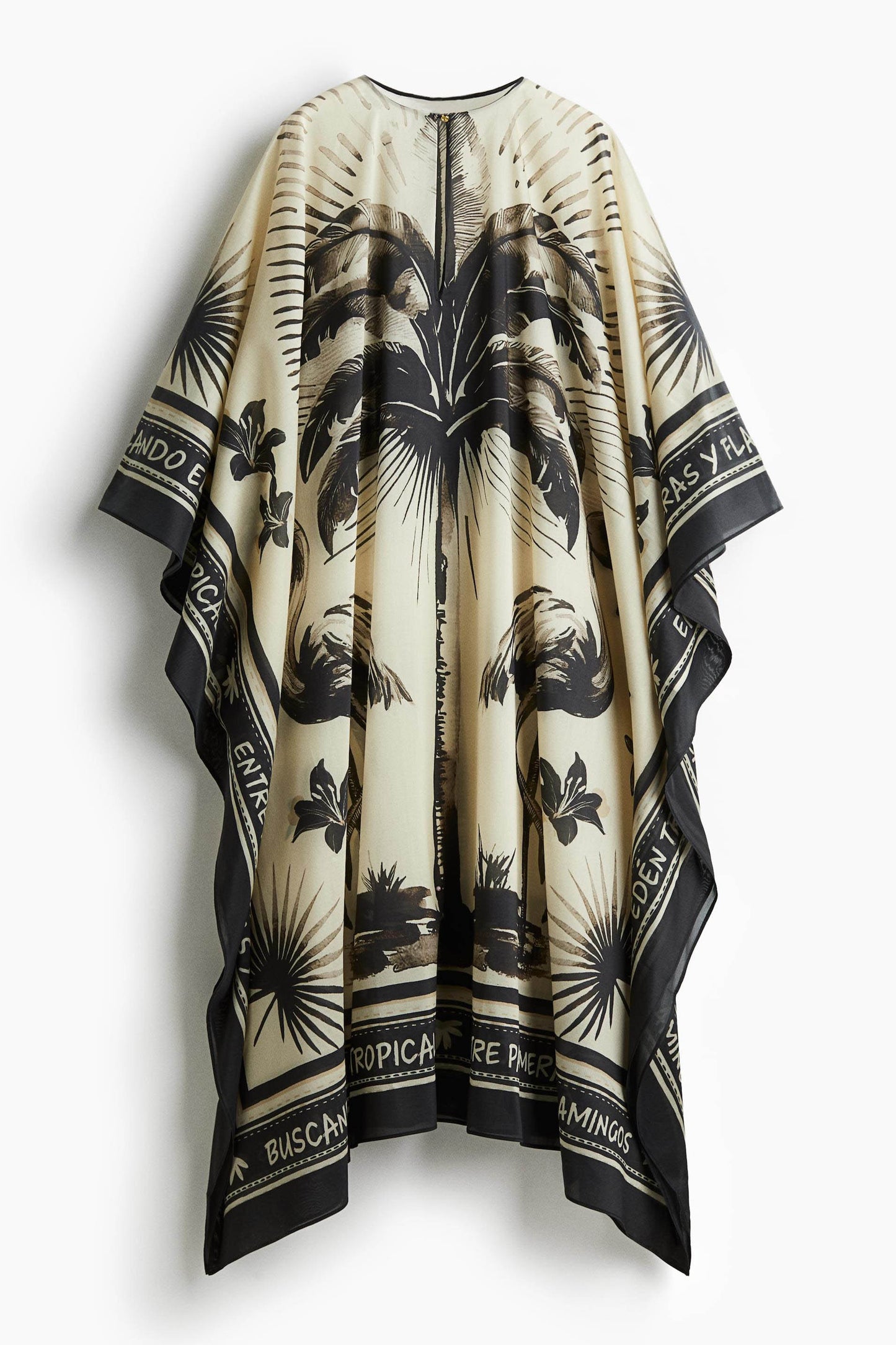 Oversized Flamingo Kaftan Maxi Dress