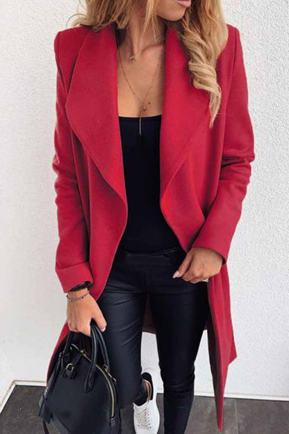 Lapel Solid Color Coat(3 Colors)