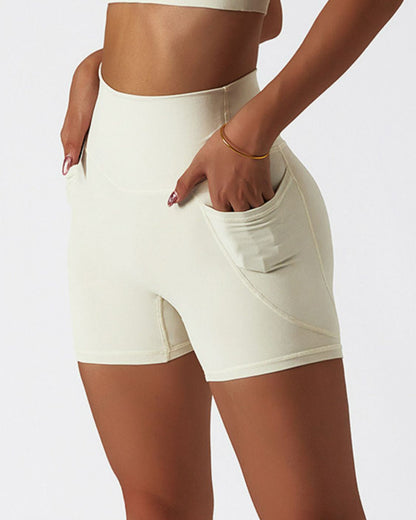 Quick-Dry Biker Shorts with Pockets