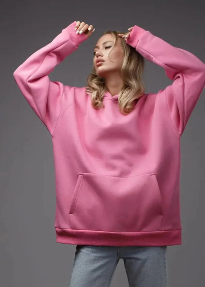 Vibrant Pink Oversized Hooded Sweatshirt