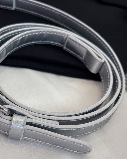 Sequined Denim Handle Underarm Shoulder Bag