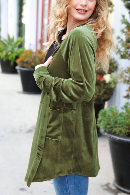 Rust Velvet Button Down Tunic Top
