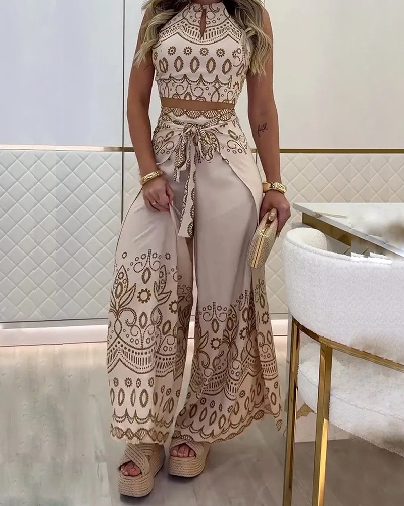 Printed Retro Casual Suit