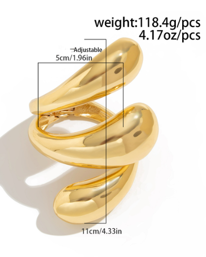 Exaggerated Metal Glossy Hug Bracelet