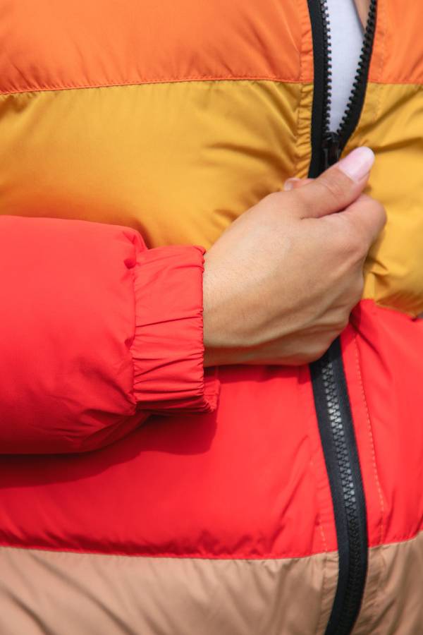 Morning Sun Color Block Puffer Jacket