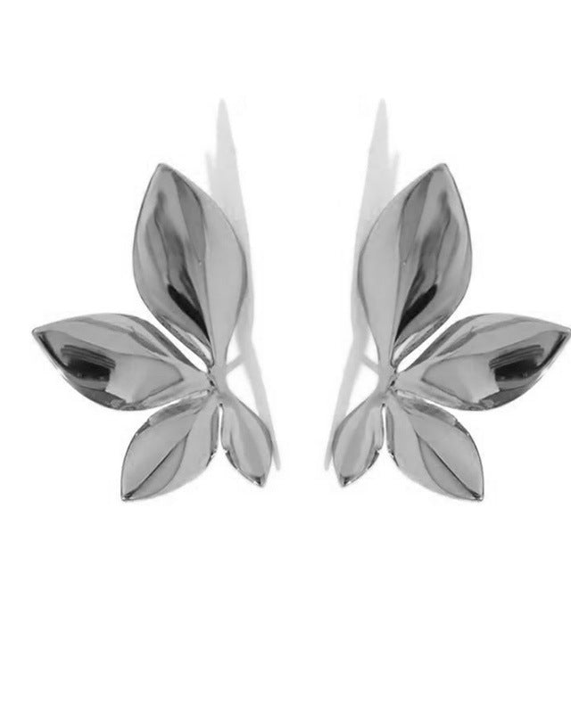 Glossy Flower Leaf Earrings