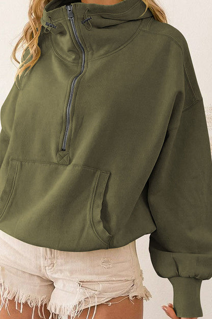 Sudadera con capucha de manga larga con cremallera y cordón ajustable