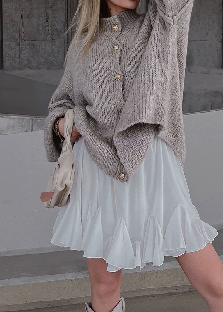 Elora – Oversized Button Front Knit Cardigan