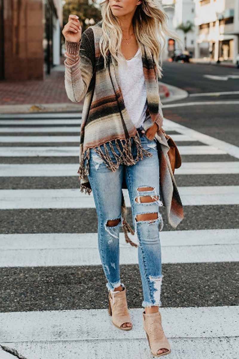 Tassel Cardigan Sweater Tops