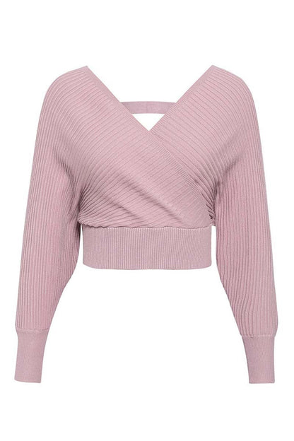 Vestido de lana sexy con cuello en V para invierno