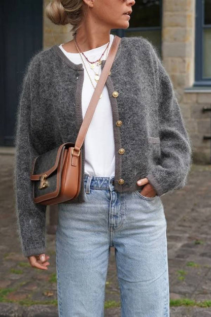 Cárdigan de punto acogedor con diseño de caballito de mar para mujer