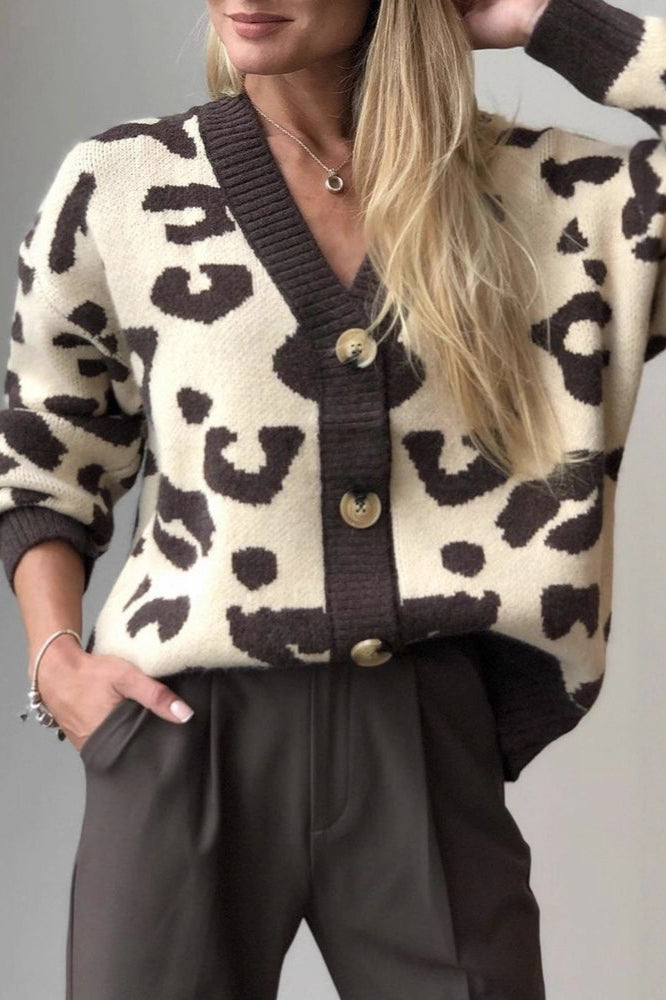 Casual Leopard Pattern Cardigan