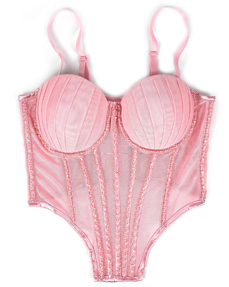 Sexy Mesh Suspender Bra