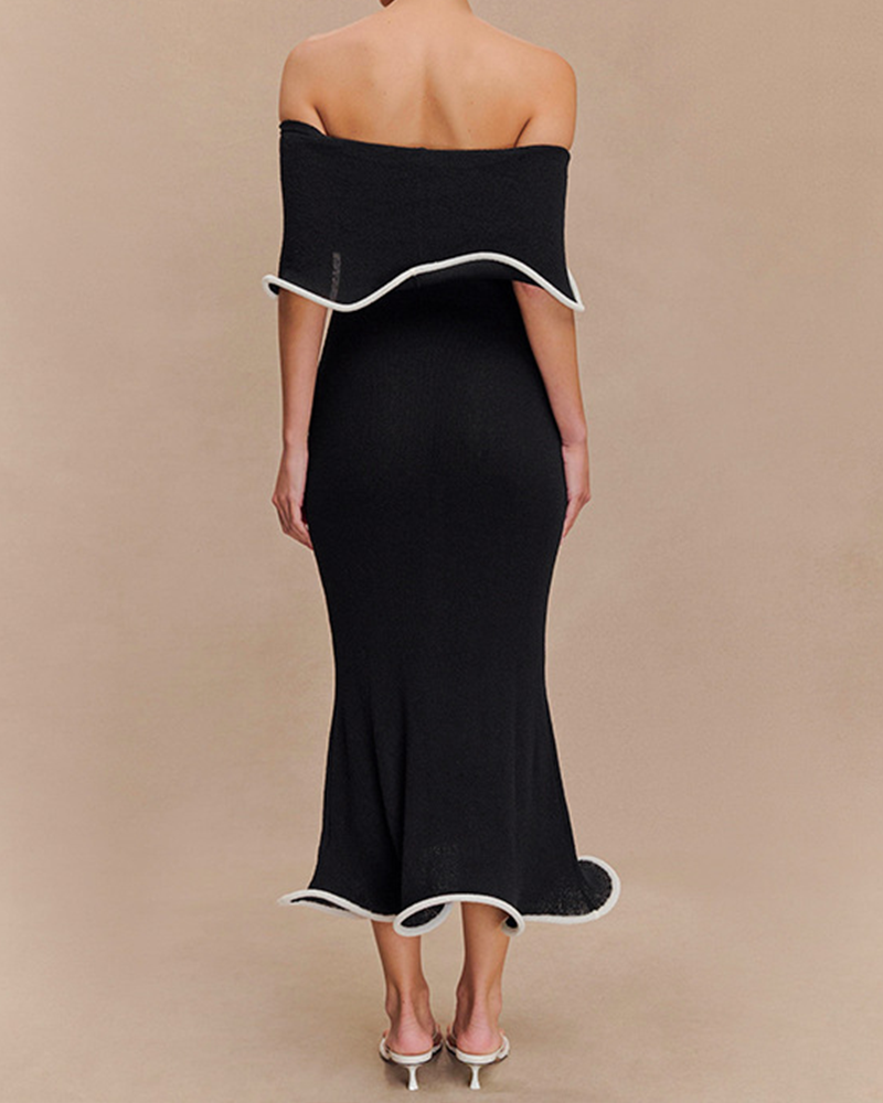 Off-The-Shoulder Waisted Tube Top Dress