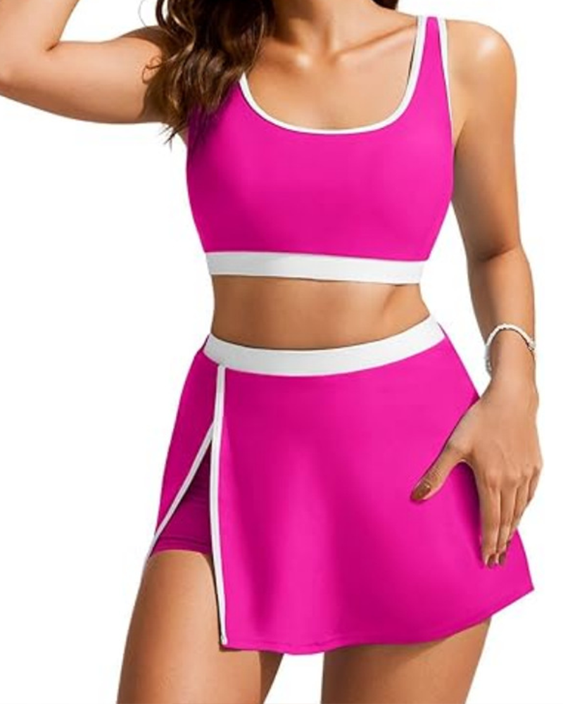 Suspenders Split Type Swimsuit