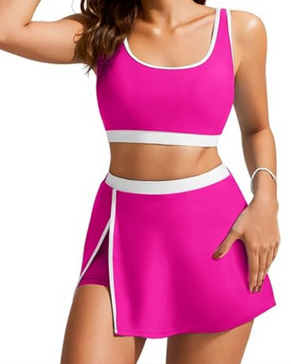 Suspenders Split Type Swimsuit