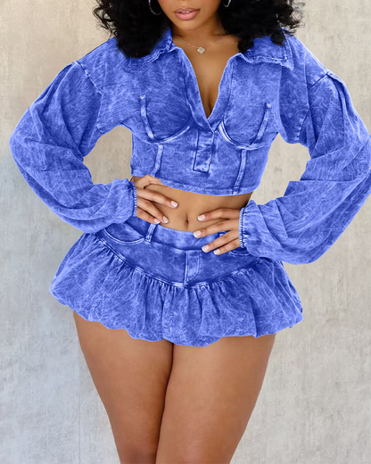 Slim Fit Mini Skirt Suit