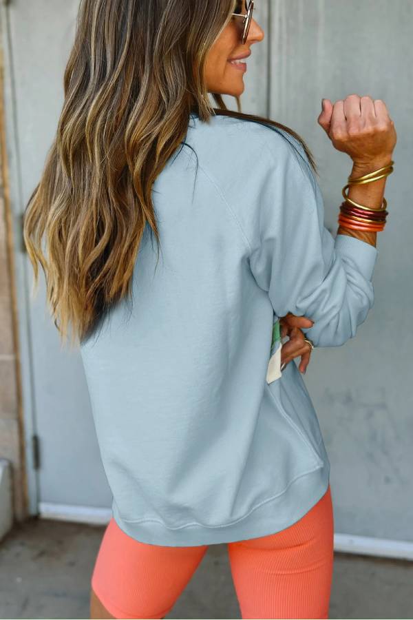 Sudadera con bloques de color arcoíris color albaricoque 