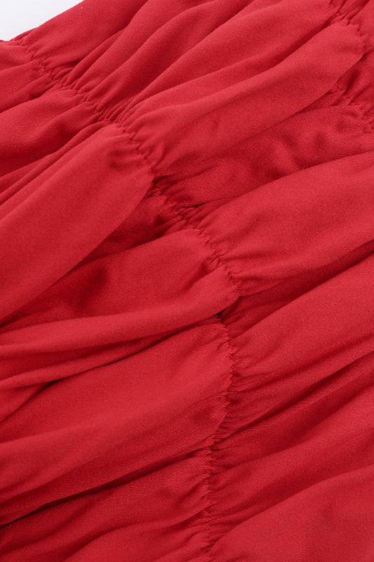 Ruched Mesh Hem Cami Top Shorts Two Pieces Set