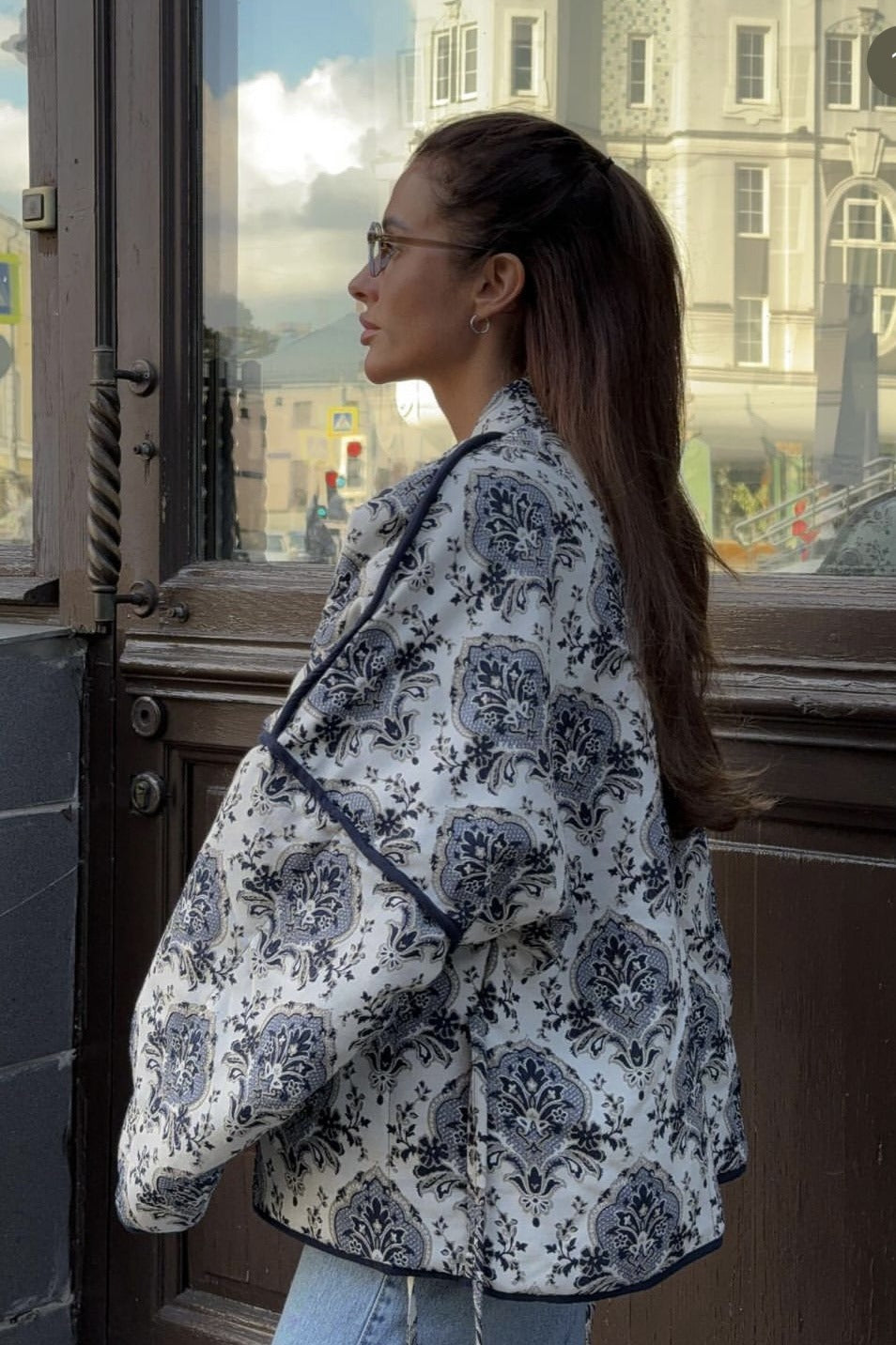 Floral Print Puffer Coat