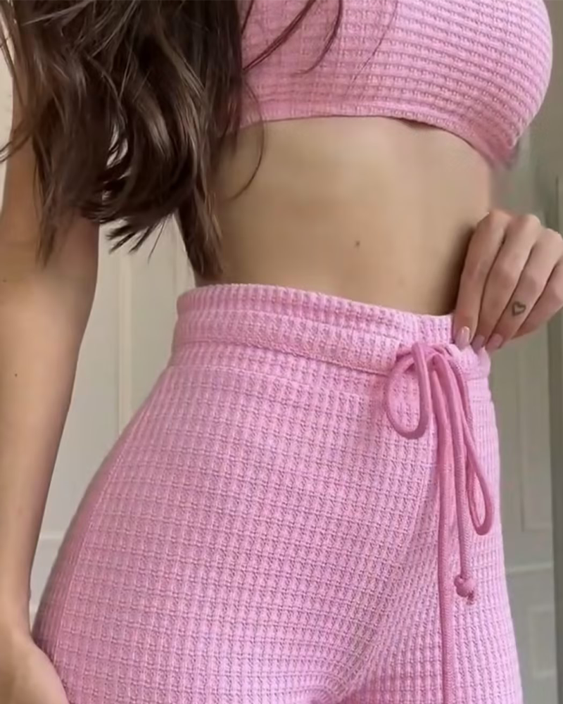 Slinged High-Waisted Slim Pants Casual Suit